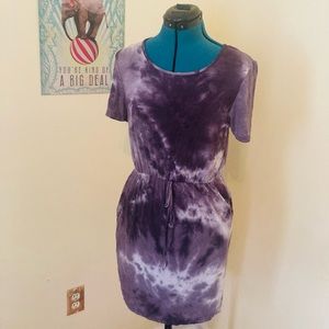 Deep purple tie dye casual dress or beach coverup